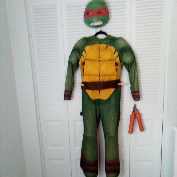 NICKELODEON RAPHAEL TEENAGE MUTANT NINJA TURTLES COSTUME MUSCLE BODYSUIT 12-14 L - Picture 3 of 11